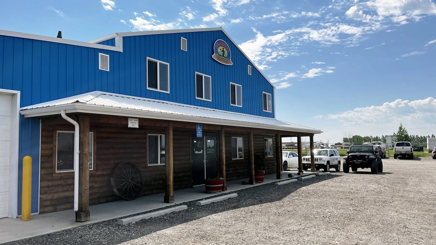 Commercial building with landscaped frontage